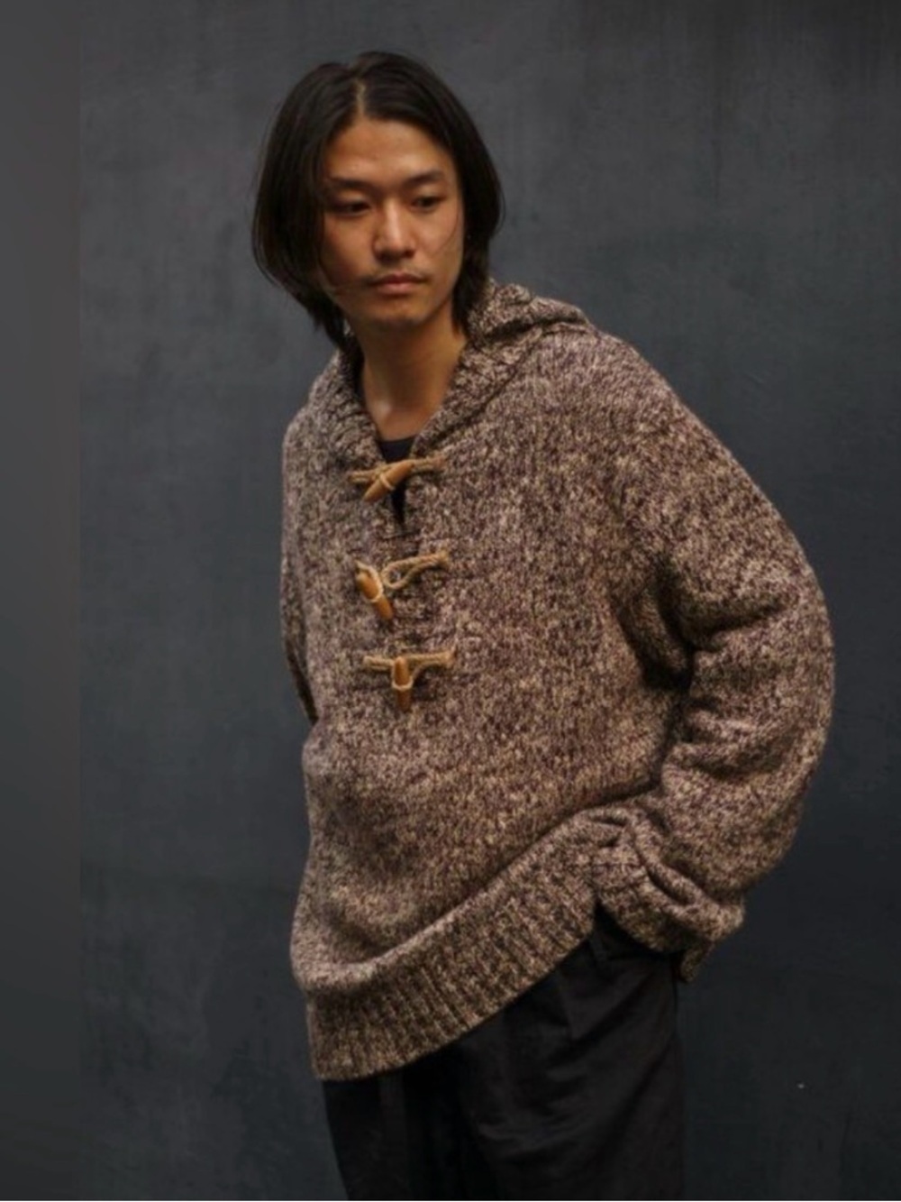 Polo by Ralph Lauren Brown Marled Toggle hooded Sweater